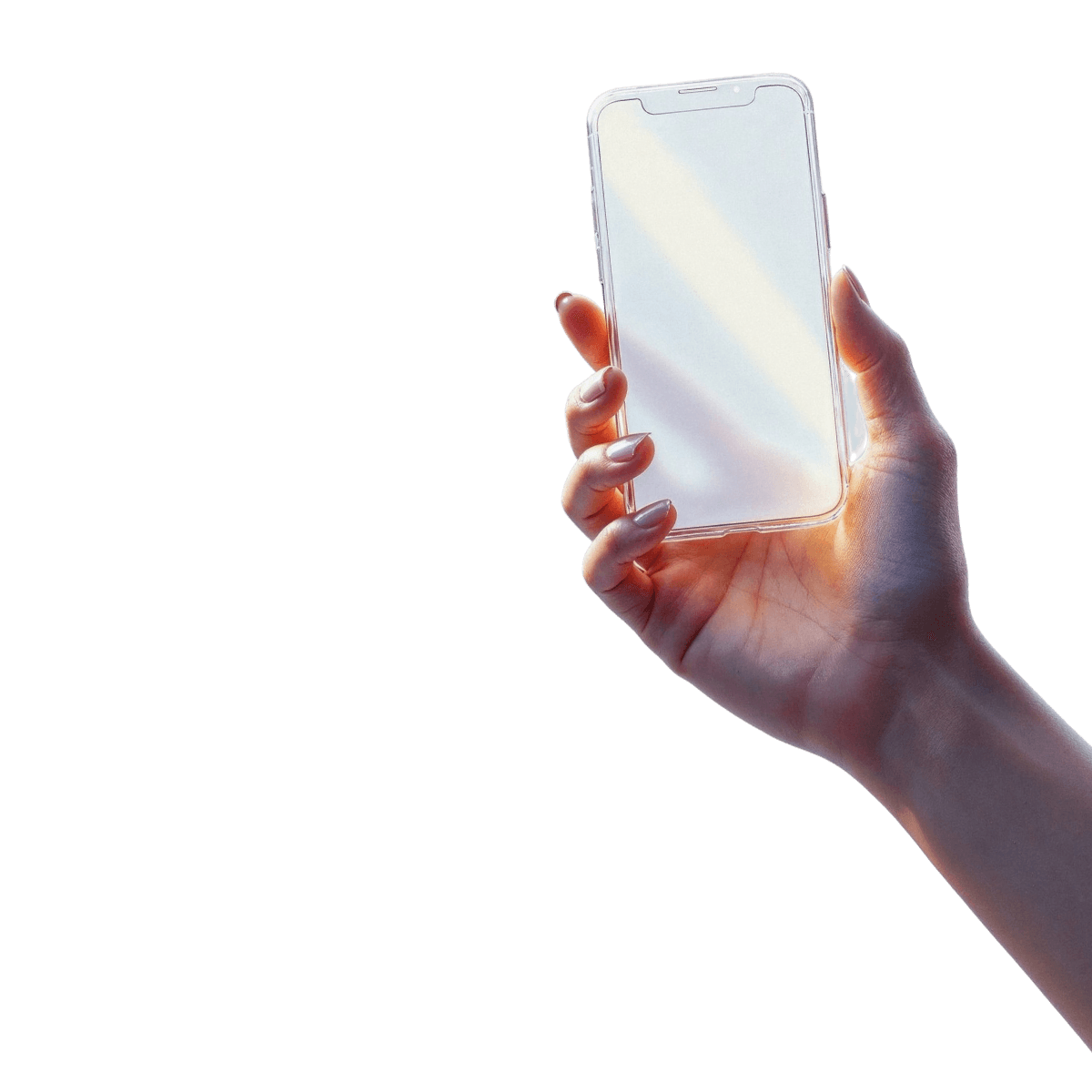 Mano sosteniendo un smartphone para compra asistida